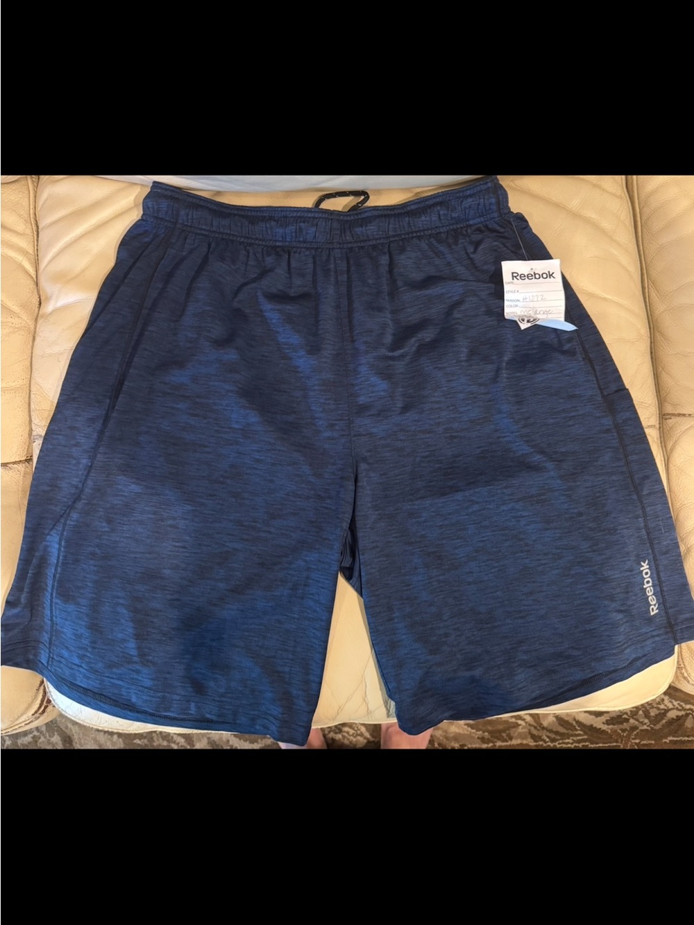 Reebok Men's Dark Blue Athletic Performance Shorts